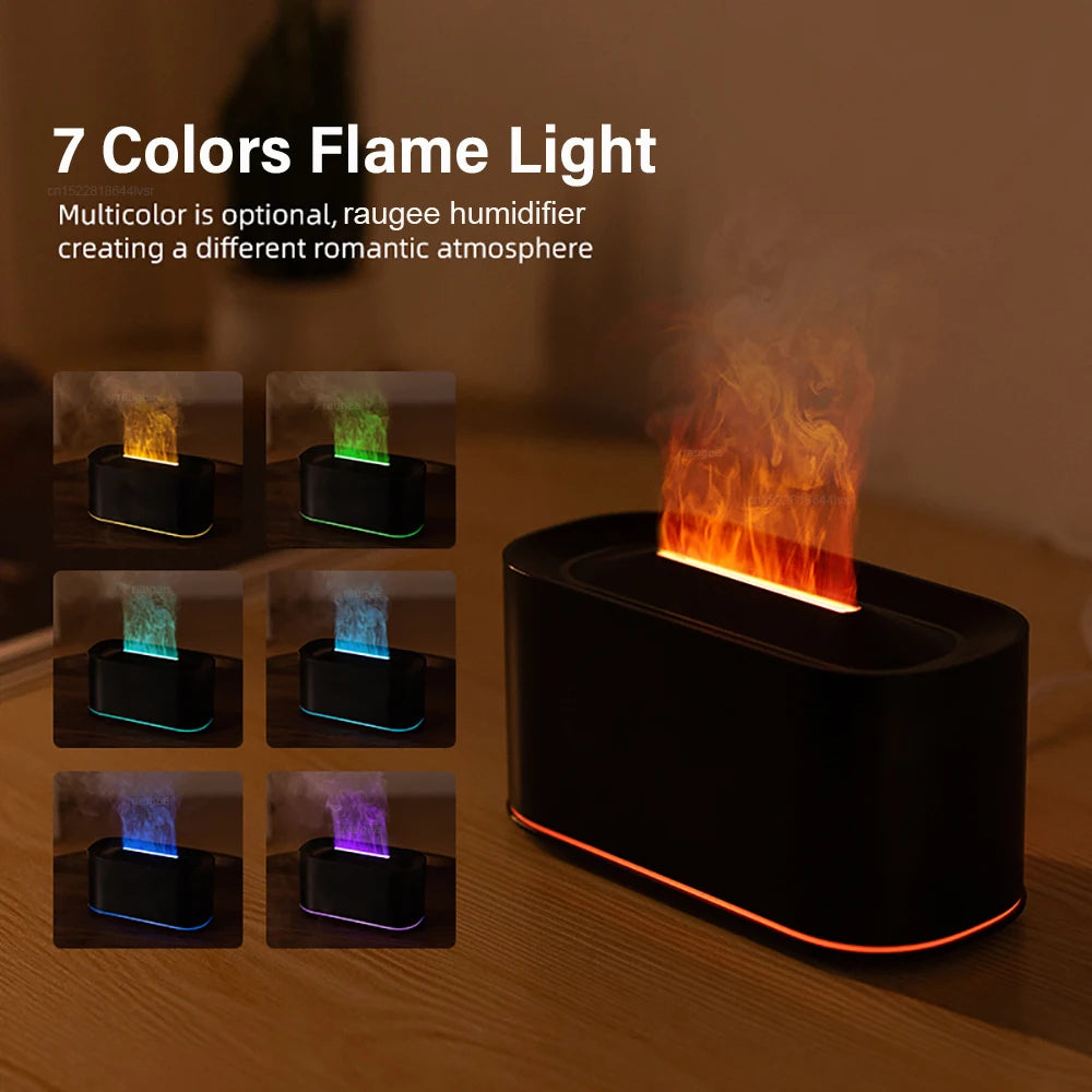Aroma Humidifier Mini Air Humidifier for Home Bedroom Flame Essential Oils Diffuser Desktop Fragrance Diffuser with Night Light