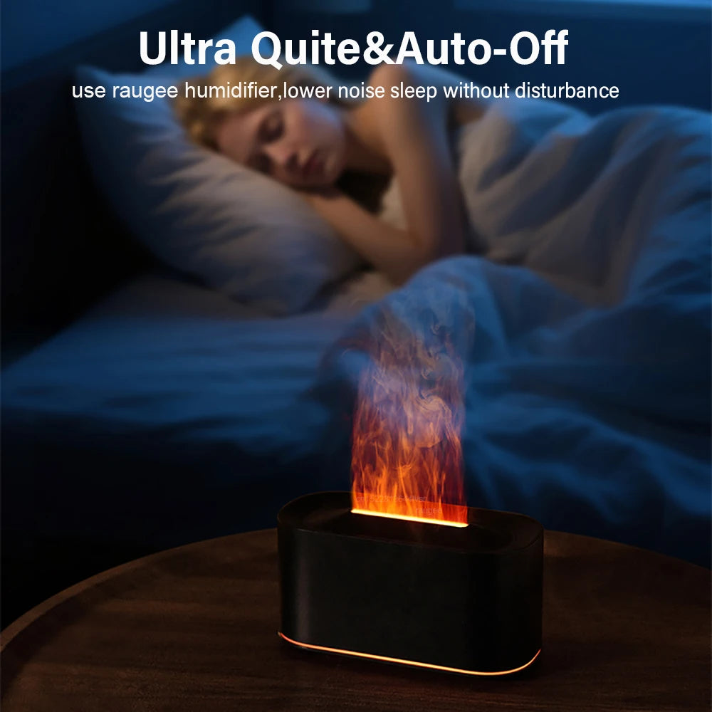 Aroma Humidifier Mini Air Humidifier for Home Bedroom Flame Essential Oils Diffuser Desktop Fragrance Diffuser with Night Light